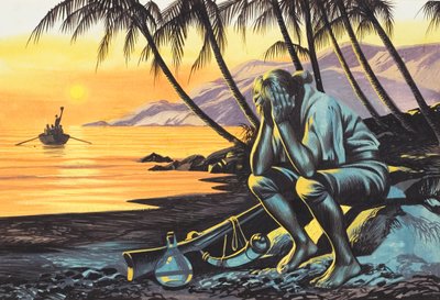 Marooned Man (guassi paperille) tekijältä Ron Embleton