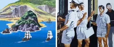 Jolly Rogerin miehet: Merirosvoliput laskeutuvat (guassi paperille) tekijältä Ron Embleton