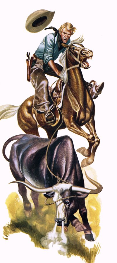 Teksasilainen cowboy työssään tekijältä Ron Embleton