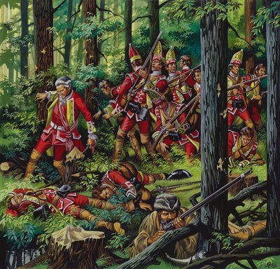 Braddockin verilöyly (guassi paperille) tekijältä Ron Embleton