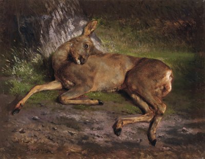 Metsäpeura metsässä (öljy kankaalle) tekijältä Rosa Bonheur