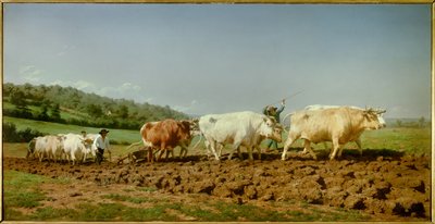 Nivernais kyntämässä, uppoamassa Marie Rosalie Bonheurin maalaus dit Rosa Bonheur (1822-1899) 1849 Su. 1,3 x 2,6 m Pariisi, Musee d