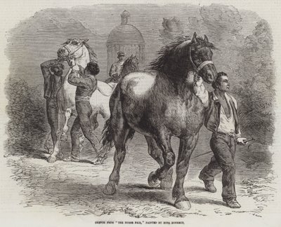 Luonnos hevosmessuista tekijältä Rosa Bonheur