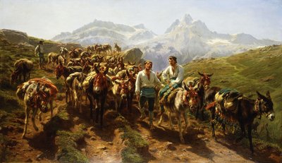 Espanjalaiset muletterit ylittämässä Pyreneiden, 1857 tekijältä Rosa Bonheur