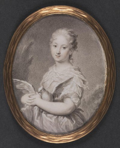 Siveys. Nuori tyttö kyyhkynen kanssa tekijältä Rosalba Carriera