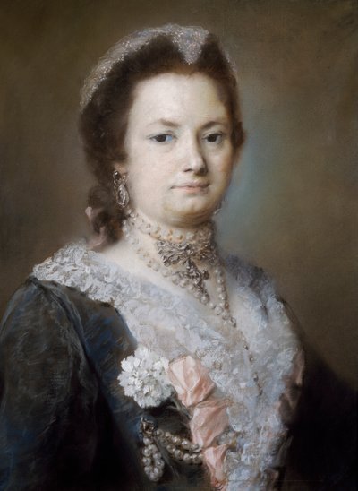 Naisen muotokuva (pastelli paperille) tekijältä Rosalba Giovanna Carriera