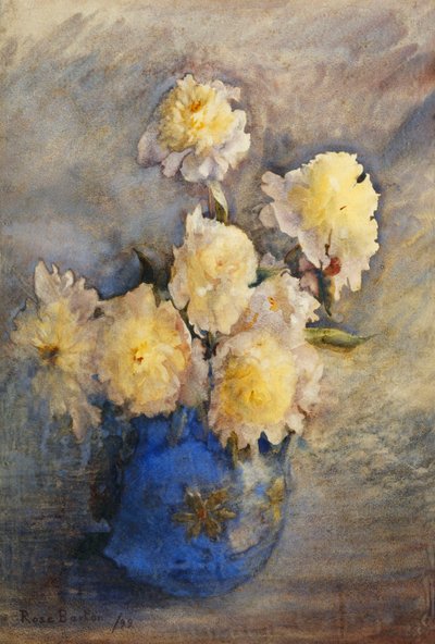 Pionit sinisessä maljakossa, 1899 tekijältä Rose Maynard Barton