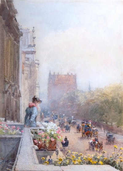 Piccadilly kesäkuussa (akvarelli) tekijältä Rose Maynard Barton