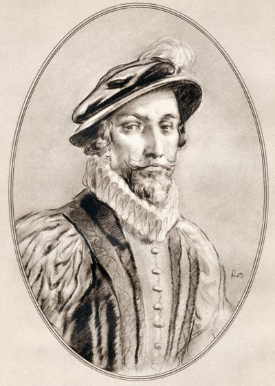 Sir Walter Raleigh, elokuvasta Living Biographies of Famous Men. tekijältä Ross Gordon