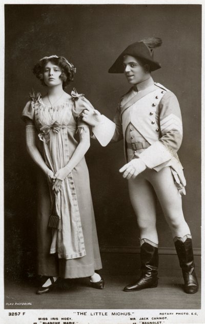 Iris Hoey ja Jack Cannot, brittiläiset näyttelijät, vuodelta 1908. tekijältä Rotary Photo