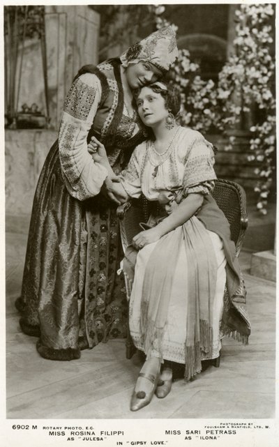 Rosina Filippi ja Sari Petrass, näyttelijät, 1912. tekijältä Rotary Photo