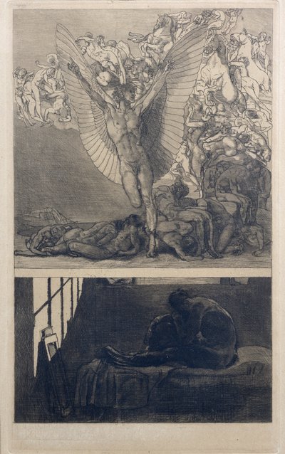 Uneton yö (etsaus) tekijältä Rudolf Jettmar