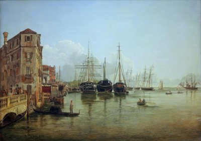 Ansicht der Strada Nuova gegen die Giardini Pubblici Veneessä tekijältä Rudolf von Alt