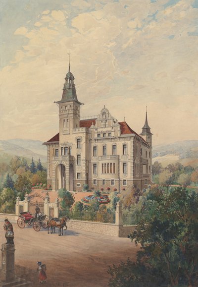Näkymä sveitsiläisestä huvilasta, 1896. tekijältä Rudolf von Alt