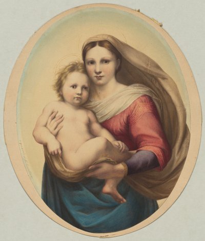 Kopio Raphaelin Sistine Madonnan mukaan tekijältä Rudolph Geudtner