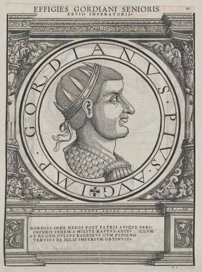Rooman keisari Gordianus I (painettu) tekijältä Rudolph Wyssenbach