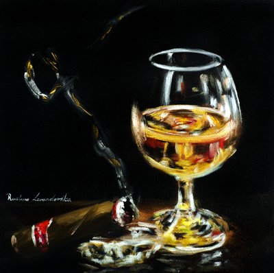 Herrasmiehen malja, 2025 (öljy kankaalle) tekijältä Ruslana Levandovska