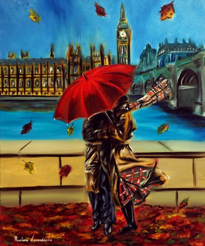 Lontoon syleily, 2025 (öljy kankaalle) tekijältä Ruslana Levandovska
