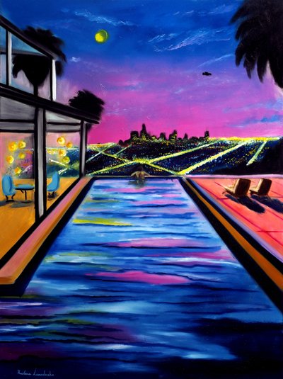 Los Angelesin valot, 2025 (öljy kankaalle) tekijältä Ruslana Levandovska