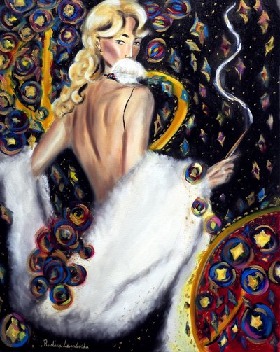 Yötähti, 2025 (öljy kankaalle) tekijältä Ruslana Levandovska