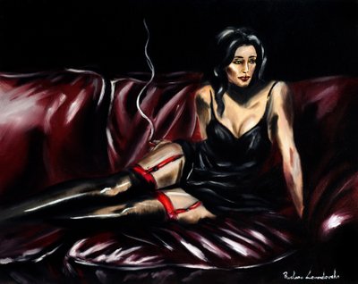 Sultry in Shadows, 2025 (öljy kankaalle) tekijältä Ruslana Levandovska