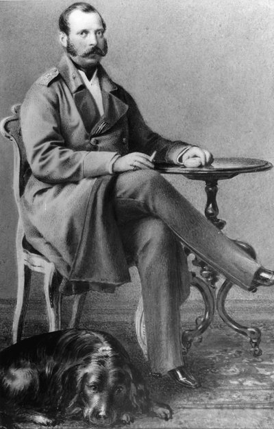 Venäjän keisari Aleksanteri II:n muotokuva (Aleksandri II, Aleksandr Nikolajevitš Romanov, Aleksanteri II Nikolajevitš) (1818-1881) tekijältä Russian Photographer