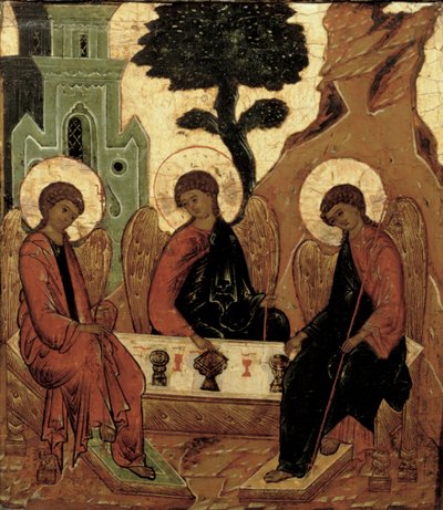 Vanhan testamentin kolminaisuus, 1500-luvun ikoni tekijältä Russian School