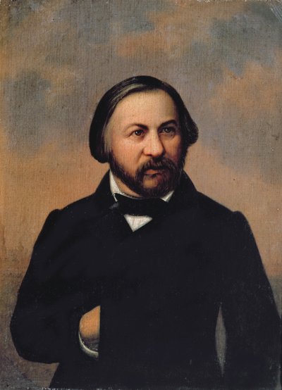 Muotokuva Mihail Ivanovitš Glinkasta (1804-57), 1850-luku tekijältä Russian School