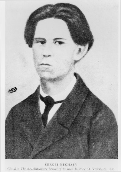 Sergei Netšaevin (1847-82) muotokuva Glinskin Pietari, 1913 teoksesta The Revolutionary Period of Russian History tekijältä Russian School
