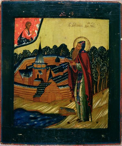 St. Antony of Dym, 1600-luvun loppu (tempera taulussa) tekijältä Russian School