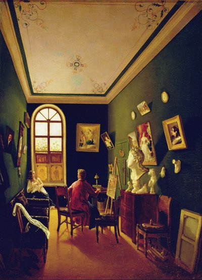 Maalarin ateljee, 1843 tekijältä Russian School