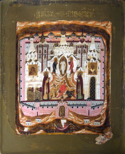 Pyhät Zosima ja Savvati Solovkilainen, 1600-luvun alku. tekijältä Russian icon.