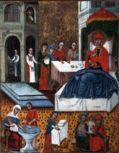 Neitsyt syntymä, 1600-luvun puoliväli. tekijältä Russian icon.