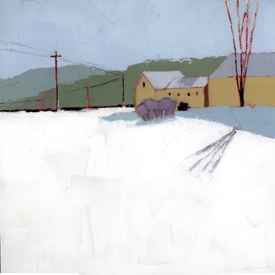 Green Mountain, 2025 (akryyli puupaneelille) tekijältä Ruth Lague