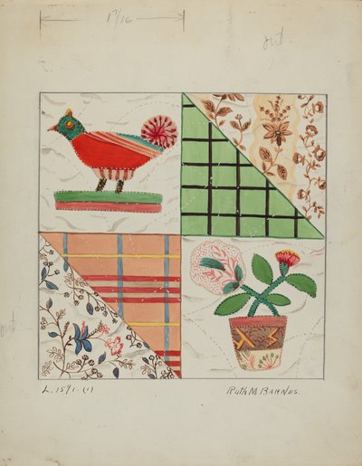 Applikoitu peitto, c. 1936. tekijältä Ruth M Barnes