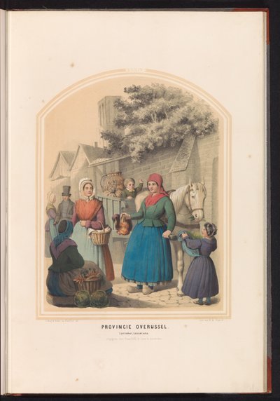 Lonnekerin ja Losserin perinteinen asu Overijsselissä, 1857 Overijsselin maakunta. Lonneker, Losser jne. / XXXIV (otsikko esineessä) tekijältä Ruurt de Vries