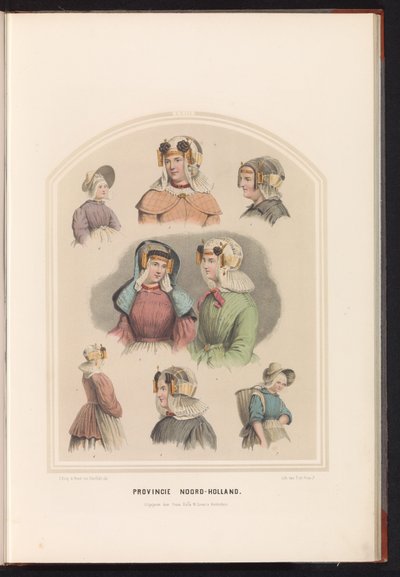 Pohjois-Hollannin perinteinen puku, 1857 Pohjois-Hollannin maakunta. / XXIII (otsikko esineessä) tekijältä Ruurt de Vries