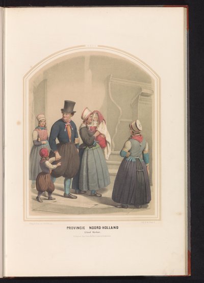 Markenin saaren perinteinen puku Pohjois-Hollannissa, 1857 Pohjois-Hollannin maakunta. Markenin saari / XXIX (otsikko esineessä) tekijältä Ruurt de Vries