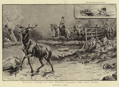 Wulffin sirkus Kristallipalatsissa, hirvenmetsästys, - tekijältä S.T. Dadd