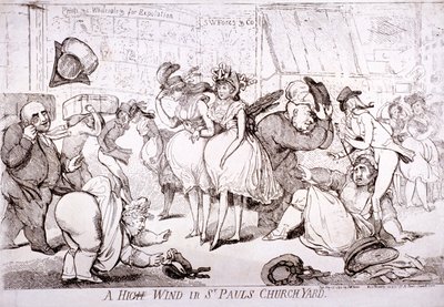 "Kova tuuli St Paulin kirkkopihalla", Lontoo, 1793 tekijältä SW Fores