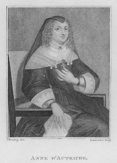 Anne of Austria (kaiverrus) tekijältä S. (after) Harding