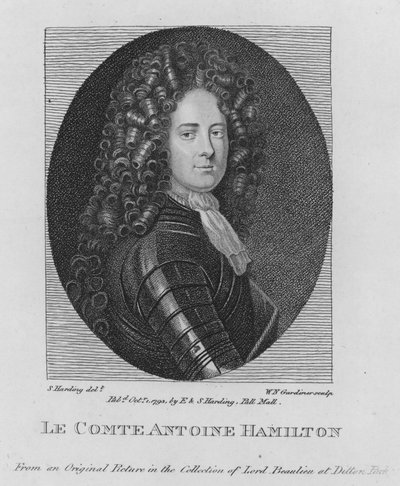 Kreivi Antoine Hamilton (kaiverrus) tekijältä S. (after) Harding