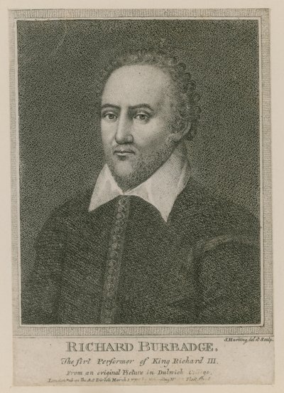 Richard Burbadge, kuningas Richard III:n ensimmäinen esiintyjä tekijältä S. Harding