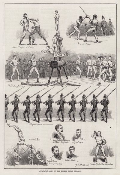 Assault-at-Arms pela London Rifle Brigade (gravura) finlandesa tekijältä S. T. Dadd