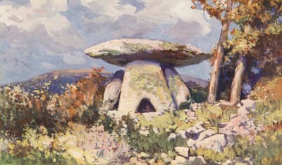 Grandmontin dolmen (värilitografia) tekijältä Sabine Baring Gould