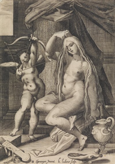 Venus ja Amor, 1571-1650. tekijältä Sadeler