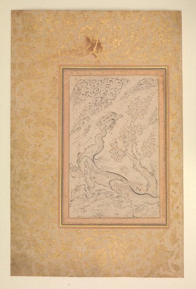 Dragon and Clouds, n. 1600. tekijältä Sadiqi Beg.