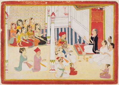 Svetambara Jain Teacher Giving Instruction, n. 1750-60. tekijältä Sahib Ram