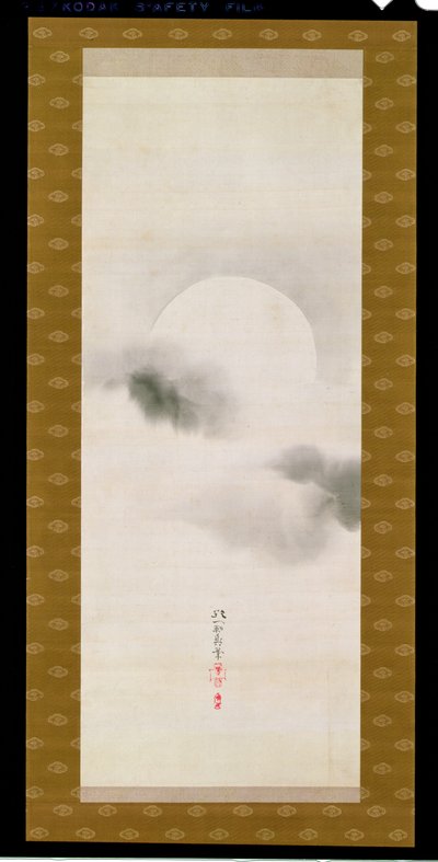 Syksyn kuuta esittävä riippukäärö, kolmesta vuodenajasta koostuvasta triptyykistä, Japani, 1800-luvun alku. tekijältä Sakai Hoitsu