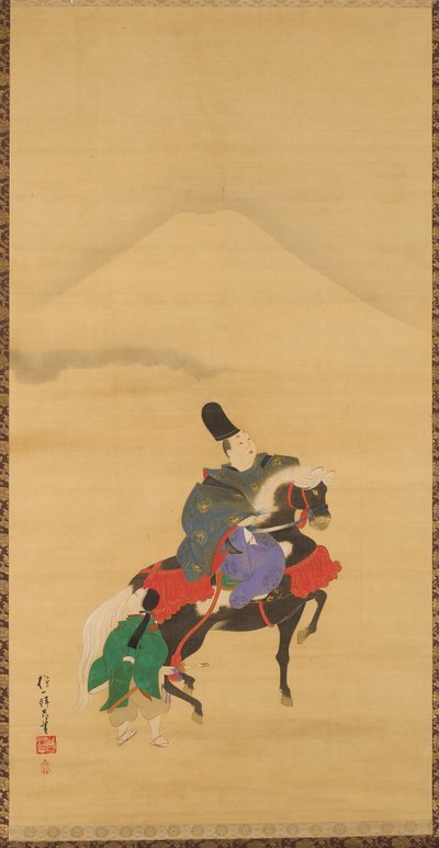 Narihira reitet unterhalb des Fuji tekijältä Sakai Hoitsu